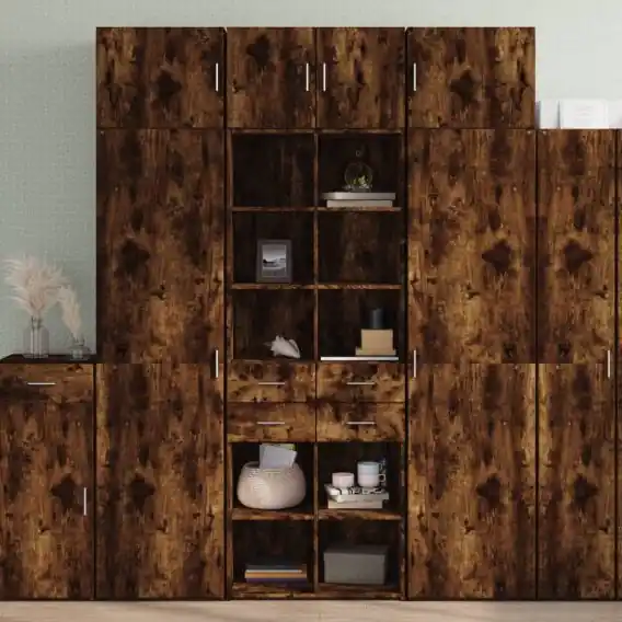 Wysoka szafka, przydymiony dąb, 70x42,5x185 cm - Hurtownia wielobranżowa Lumarko Kup online